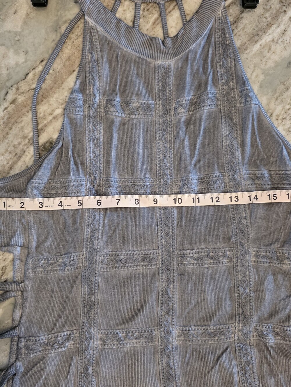 52) POL Sleeveless BOHO Knit Top Sz. Large - Picture 13 of 15